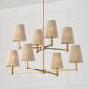 Mira 36" W x 36" H 8-Light Two-Tier Chandelier in Matte Brass with Tapered Bleached Natural Rope Shades (454581MA)