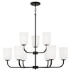 Lawson 32"W x 26.75"H 9-Light Chandelier in Matte Black with Soft White Glass (448891MB-542)
