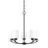 Dixon 23" W x 23" H 5-Light Chandelier in Matte Black with Soft White Glass (415251MB-338)