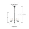 Dixon 23" W x 23" H 5-Light Chandelier in Matte Black with Soft White Glass (415251MB-338)
