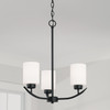 Dixon 17" W x 21.5" H 3-Light Chandelier in Matte Black with Soft White Glass (415231MB-338)