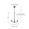 Dixon 17" W x 21.5" H 3-Light Chandelier in Matte Black with Soft White Glass (415231MB-338)