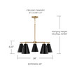 Charlie 28"W x 8.25"H 5-Light Chandelier in Matte Brass and Black (AA1040RK)