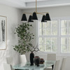 Charlie 28"W x 8.25"H 5-Light Chandelier in Matte Brass and Black (AA1040RK)