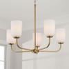 Lawson 26"W x 19.75"H 5-Light Chandelier in Aged Brass with Soft White Glass (448851AD-542)