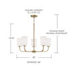 Lawson 26"W x 19.75"H 5-Light Chandelier in Aged Brass with Soft White Glass (448851AD-542)