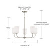 Lawson 26"W x 19.75"H 5-Light Chandelier in Brushed Nickel with Soft White Glass (448851BN-542)