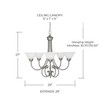 Hometown 29" W x 27" H 5-Light White Faux Alabaster Glass Chandelier in Matte Nickel (3226MN-220)