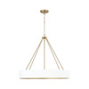 Weller 27.50"W x 24.25"H 4-Light Modern Circular Metal Chandelier in Matte White with Painted Matte Brass Interior (453041RE)