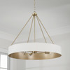 Weller 27.50"W x 24.25"H 4-Light Modern Circular Metal Chandelier in Matte White with Painted Matte Brass Interior (453041RE)
