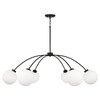 Amos 47" W x 15" H 6-Light Chandelier in Matte Black with Soft White Glass Globes (457161BI-557)