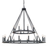 Pearson 48" W x 43" H 24-Light Candle-Style Ring Tiered Chandelier in Black Iron  (4910BI)