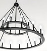 Pearson 48" W x 43" H 24-Light Candle-Style Ring Tiered Chandelier in Black Iron  (4910BI)