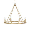 Pearson 36"W 8-Light Wagon Wheel Chandelier in Aged Brass (4918AD)