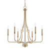 Dawson 25" W x 29.5" H 6-Light Chandelier in Aged Brass   (419361AD)