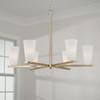 Romy 36" W x 20" H 6-Light Chandelier in Matte Brass with Faux Alabaster Glass (456961MA-556)