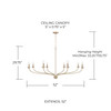 Dolan 52"W x 29.75"H 8-Light Chandelier in Matte Brass  (449981MA)