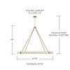 Delaney 47.75"W x 40"H 12-Light Chandelier in Matte Brass with Bleached Natural Rope (449801MA)
