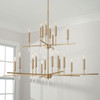 Elora 48"W x 39.5"H 20-Light Two-Tier Chandelier in Matte Brass with Acrylic Finial Accents (449302MA)