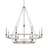 Tux 40" W x 44.5" H 12-Light Chandelier in Brushed Nickel and Matte Black  (425201BT)