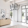 Amara 54" W x 53" H 12-Light Grand Chandelier in Matte Black with Brass Wrapped Detail (445601KB)