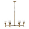 Nola 34" W x 23" H 6-Light Chandelier in Mystic Luster with Soft White Glass (455761ML)