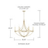 Isabella 30" W x 29" H 6-Light Chandelier in Winter Gold   (443161WG)