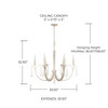 Gwyneth 33.5" W x 32.5" H 6-Light Chandelier in Winter Gold with K9 Crystal Adornments (437061WG)