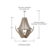 Kayla 28.5" W x 34" H 6-Light Beaded Chandelier in Mystic Sand   (429561MS)
