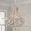 Handley 24"W x 30"H 6-Light Chandelier in Sand Dollar with Painted Wood Beads (AA1020SR)