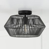 Kaiya 15.50"W x 9.75"H 1-Light Angular Metal Semi-Flush in Matte Black (230311MB)