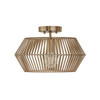 Kaiya 15.50"W x 9.75"H 1-Light Angular Metal Semi-Flush in Matte Brass (230311MA)