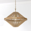 Maya 19.75W x 16.25H 1-Light Dual Mount Pendant in Matte Brass with Mango Wood and Handwrapped Natural Jute Rope String (252812MA)