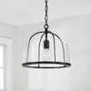 Madison 13" W x 11.5" H 1-Light Semi-Flush or Pendant in Matte Black with Clear Seeded Glass (247011MB)