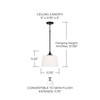 Presley 11.75"W x 11.25"H 1-Light Dual Mount Pendant or Semi-Flush in Matte Black with Soft White Glass (248911MB)