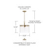 Mason 13" W x 14.5" H 1-Light Semi-Flush or Pendant in Aged Brass with Clear Glass (246812AD)
