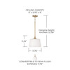 Presley 11.75"W x 11.25"H 1-Light Dual Mount Pendant or Semi-Flush in Aged Brass with Soft White Glass (248911AD)