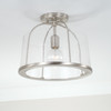 Madison 13" W x 11.5" H 1-Light Semi-Flush or Pendant in Brushed Nickel with Clear Seeded Glass (247011BN)
