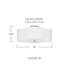 Quinn 18" W x 8" H 4-Light Semi-Flush Mount in Brushed Gold with Scalloped White Fabric Shade   (4453BG-561)