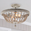 Kayla 15.5" W x 12.5" H 2-Light Semi Flush in Mystic Sand with Painted Wood Beads (229521MS)