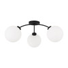 Amos 28" W x 9.5" H 3-Light Semi Flush in Matte Black with Soft White Glass Globes (257131BI-557)