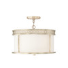 Isabella 15" W x 10.5" H 4-Light Dual Mount Semi-Flush or Pendant in Winter Gold with White Fabric Shade  (243141WG)