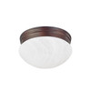Scott 7.5" W x 5" H 1-Light Flush Mount in Burnished Bronze with White Faux Alabaster Glass Shade   (5676BB)
