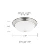 Bates 15" W x 5" H 3-Light Flush Mount in Brushed Nickel with Soft White Glass Shade   (214731BN)