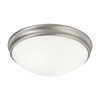 Hansen 12.5" W x 4" H 2-Light Flush Mount in Matte Nickel with White Glass Shade (2032MN)
