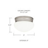 Scott 9" W x 5" H 2-Light White Glass Flush Mount in Matte Nickel  (5358MN)
