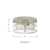 Beaufort 13" W x 7" H 2-Light Flush Mount in Mystic Sand with Clear Water Glass (225021MS)