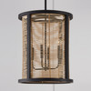 Rico 18" W x 22" H 4-Light Foyer in Flat Black made with Handcrafted Mango Wood and Rattan (544041FK)