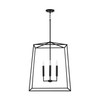 Thea 22" W x 27.5" H 4-Light Lantern Foyer Pendant in Matte Black  (537643MB)