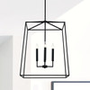 Thea 22" W x 27.5" H 4-Light Lantern Foyer Pendant in Matte Black  (537643MB)